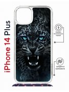Чехол-накладка Apple iPhone 14 Plus (625962) Kruche PRINT Дикий леопард