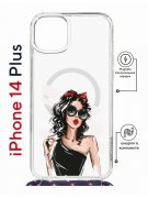 Чехол-накладка Apple iPhone 14 Plus (625962) Kruche PRINT Фэшн леди