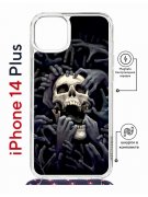 Чехол-накладка Apple iPhone 14 Plus (625962) Kruche PRINT Skull Hands
