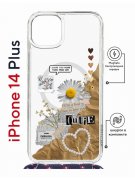Чехол-накладка iPhone 14 Plus Kruche Magrope Print Крафтовые наклейки