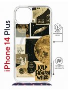 Чехол-накладка Apple iPhone 14 Plus (625962) Kruche PRINT Стикеры Космос
