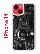 Чехол-накладка iPhone 14 Kruche Print Двигатель