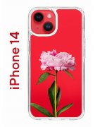 Чехол-накладка iPhone 14 Kruche Print Пион