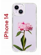 Чехол-накладка iPhone 14 Kruche Print Пион