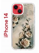 Чехол-накладка iPhone 14 Kruche Print Белые розы