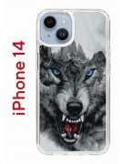 Чехол-накладка Apple iPhone 14  (625957) Kruche PRINT Волк