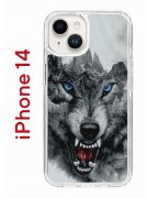 Чехол-накладка Apple iPhone 14  (625957) Kruche PRINT Волк