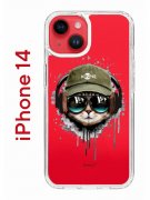 Чехол-накладка Apple iPhone 14  (625957) Kruche PRINT Кот в наушниках