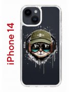 Чехол-накладка Apple iPhone 14  (625957) Kruche PRINT Кот в наушниках