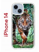 Чехол-накладка iPhone 14 Kruche Print Крадущийся тигр