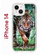 Чехол-накладка iPhone 14 Kruche Print Крадущийся тигр