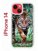 Чехол-накладка iPhone 14 Kruche Print Крадущийся тигр