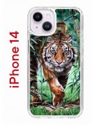 Чехол-накладка iPhone 14 Kruche Print Крадущийся тигр