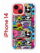 Чехол-накладка Apple iPhone 14  (625957) Kruche PRINT Monsters music
