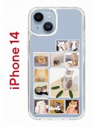 Чехол-накладка iPhone 14 Kruche Print Коты-Мемы