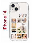 Чехол-накладка iPhone 14 Kruche Print Коты-Мемы