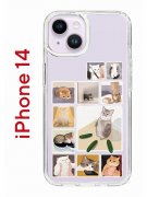 Чехол-накладка iPhone 14 Kruche Print Коты-Мемы