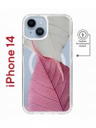 Чехол-накладка iPhone 14 Kruche Print Magnet Pink and white