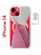 Чехол-накладка iPhone 14 Kruche Print Magnet Pink and white