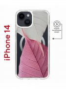 Чехол-накладка iPhone 14 Kruche Print Magnet Pink and white