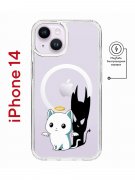 Чехол-накладка iPhone 14 Kruche Magnet Print Angel Demon
