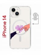 Чехол-накладка iPhone 14 Kruche Print Magnet Котолюбовь