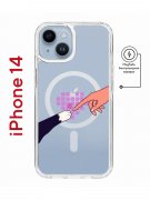 Чехол-накладка iPhone 14 Kruche Print Magnet Котолюбовь