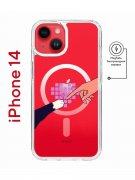 Чехол-накладка iPhone 14 Kruche Print Magnet Котолюбовь