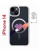 Чехол-накладка iPhone 14 Kruche Print Magnet Котолюбовь
