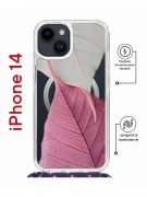 Чехол-накладка iPhone 14 Kruche Magrope Print Pink and white