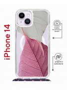 Чехол-накладка iPhone 14 Kruche Magrope Print Pink and white