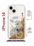 Чехол-накладка iPhone 14 Kruche Magrope Print Крафтовые наклейки