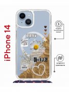 Чехол-накладка iPhone 14 Kruche Magrope Print Крафтовые наклейки