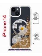 Чехол-накладка iPhone 14 Kruche Magrope Print Крафтовые наклейки