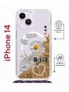 Чехол-накладка iPhone 14 Kruche Magrope Print Крафтовые наклейки