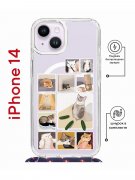 Чехол-накладка iPhone 14 Kruche Magrope Print Коты-Мемы