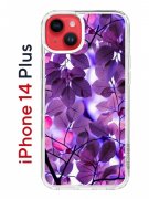 Чехол-накладка Apple iPhone 14 Plus (625954) Kruche PRINT Purple leaves