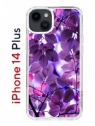 Чехол-накладка Apple iPhone 14 Plus (625954) Kruche PRINT Purple leaves