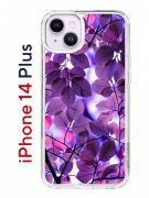 Чехол-накладка Apple iPhone 14 Plus (625954) Kruche PRINT Purple leaves