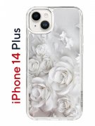 Чехол-накладка Apple iPhone 14 Plus (625954) Kruche PRINT White roses