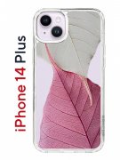 Чехол-накладка Apple iPhone 14 Plus (625954) Kruche PRINT Pink and white