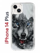 Чехол-накладка iPhone 14 Plus Kruche Print Волк