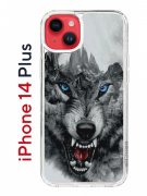 Чехол-накладка iPhone 14 Plus Kruche Print Волк