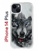 Чехол-накладка iPhone 14 Plus Kruche Print Волк