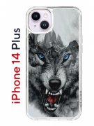 Чехол-накладка iPhone 14 Plus Kruche Print Волк