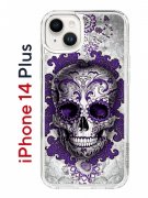 Чехол-накладка iPhone 14 Plus Kruche Print Sugar Skull