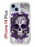 Чехол-накладка iPhone 14 Plus Kruche Print Sugar Skull
