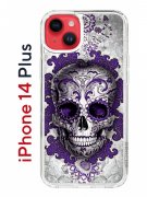 Чехол-накладка iPhone 14 Plus Kruche Print Sugar Skull