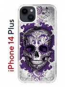 Чехол-накладка iPhone 14 Plus Kruche Print Sugar Skull