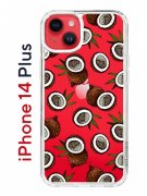 Чехол-накладка iPhone 14 Plus Kruche Print Кокосы